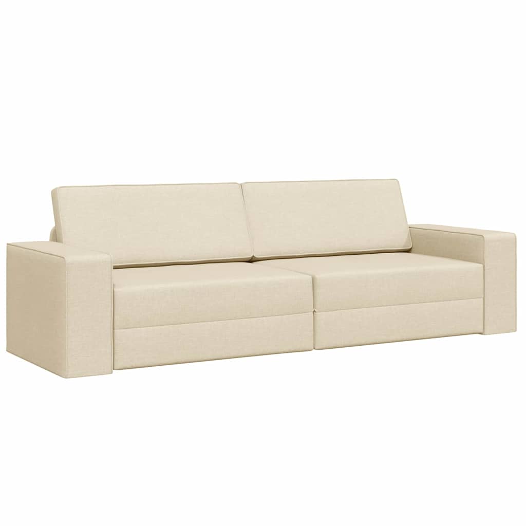 Boden-Sofa-Bett Creme 245 x 78 x 77 cm Stoff