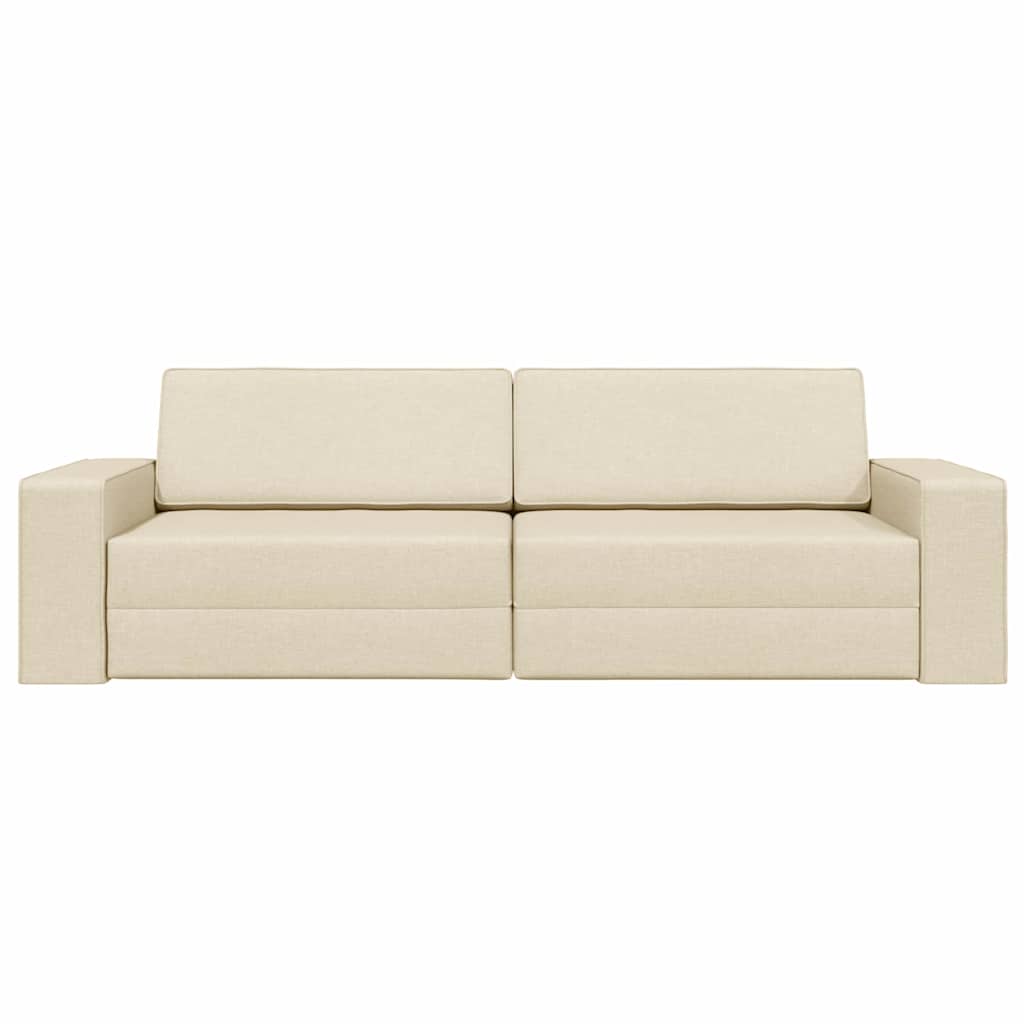 Boden-Sofa-Bett Creme 245 x 78 x 77 cm Stoff