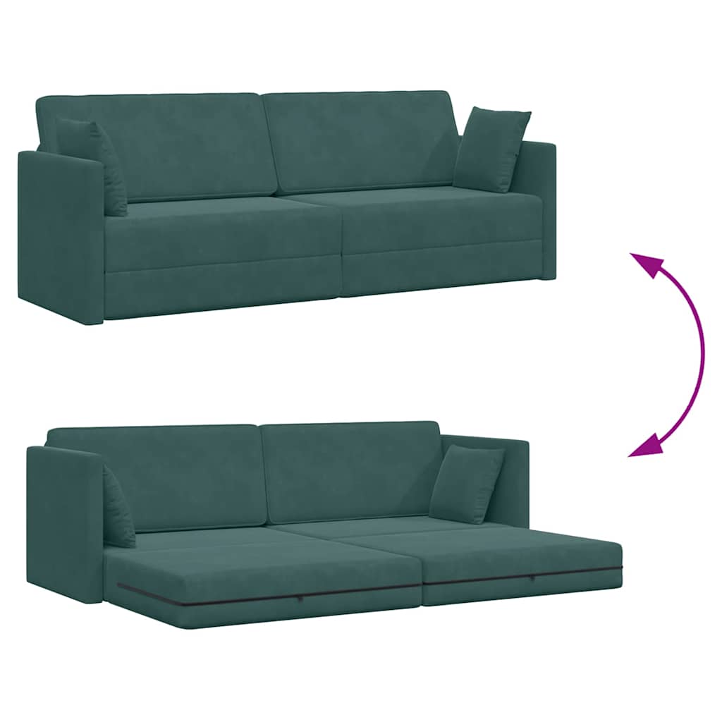 Boden-Sofa-Bett Dunkelgrün 213 x 76 x 77 cm Samt