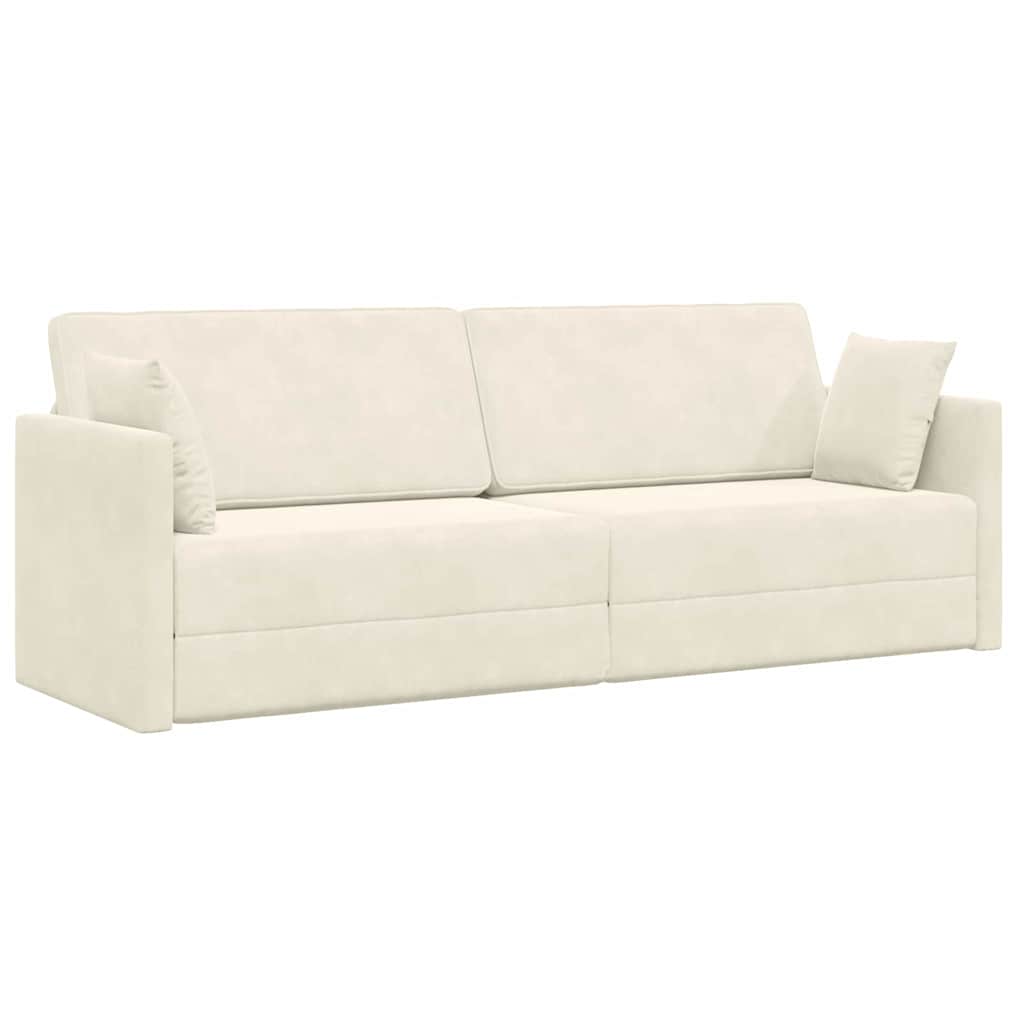 Boden-Sofa-Bett Creme 213 x 76 x 77 cm Samt