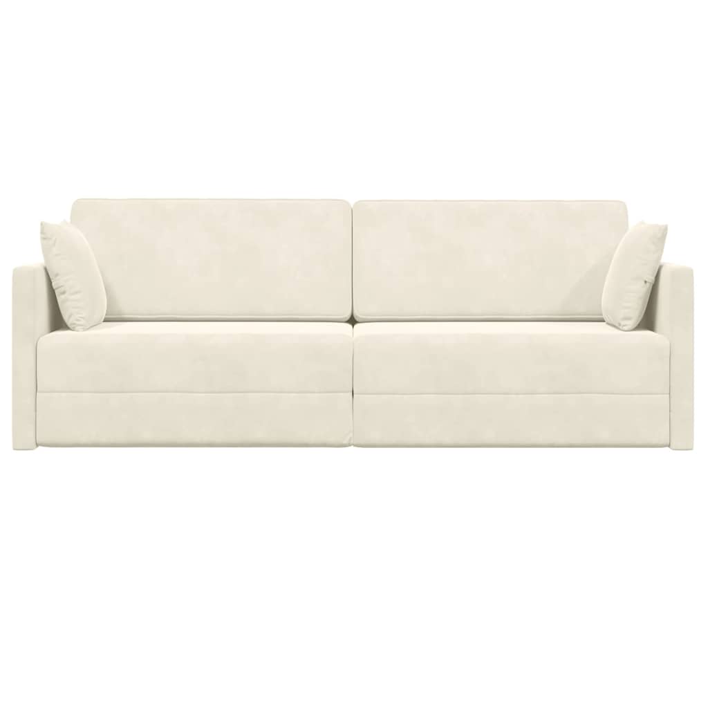 Boden-Sofa-Bett Creme 213 x 76 x 77 cm Samt