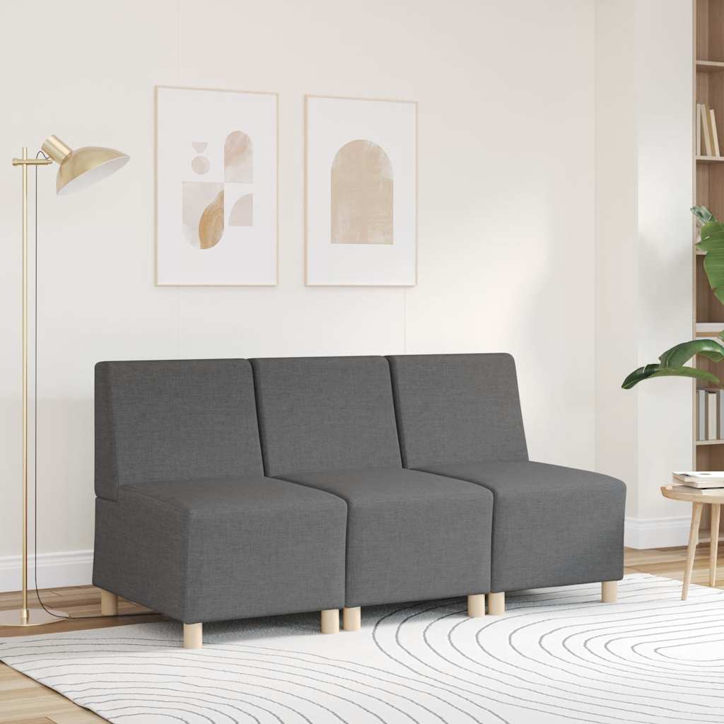 Modulares Sofa ohne Armlehnen Dunkelgrau 55 cm Stoff