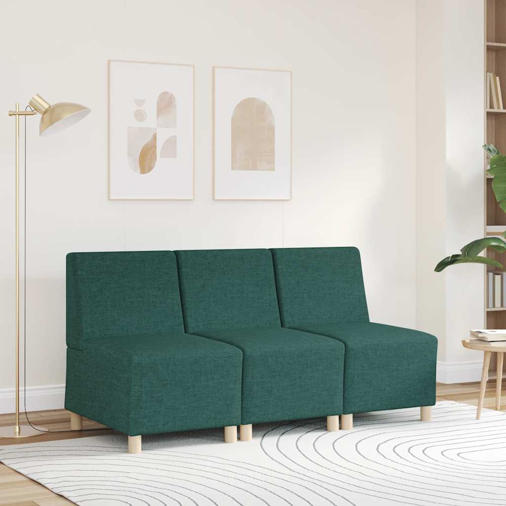 Modulares Sofa ohne Armlehnen Dunkelgrün 55 cm Stoff