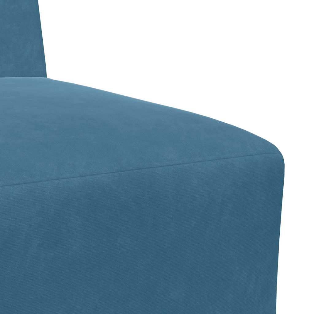 Modulares Sofa ohne Armlehnen Blau 55 cm Samt