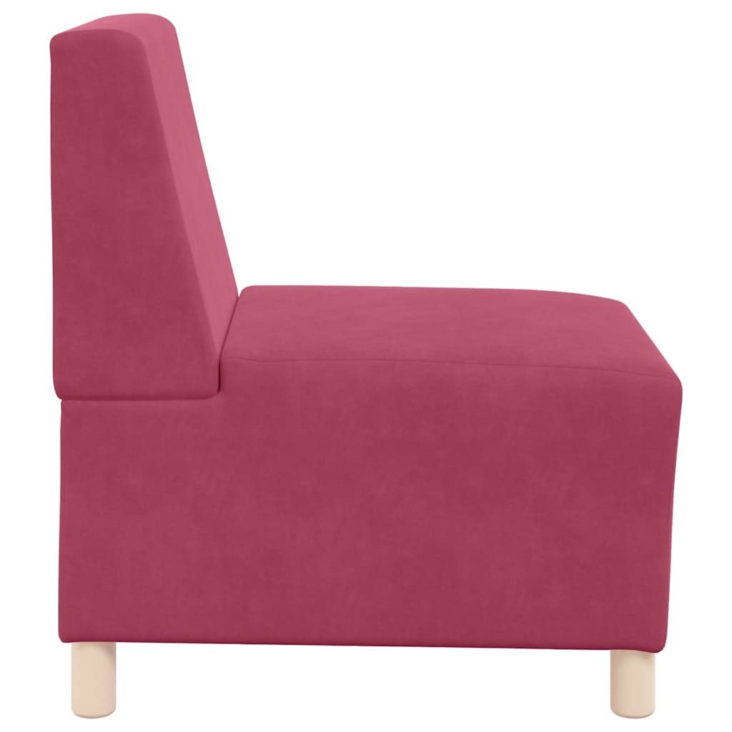 Modulares Sofa ohne Armlehnen Burgunderrot 55 cm Samt