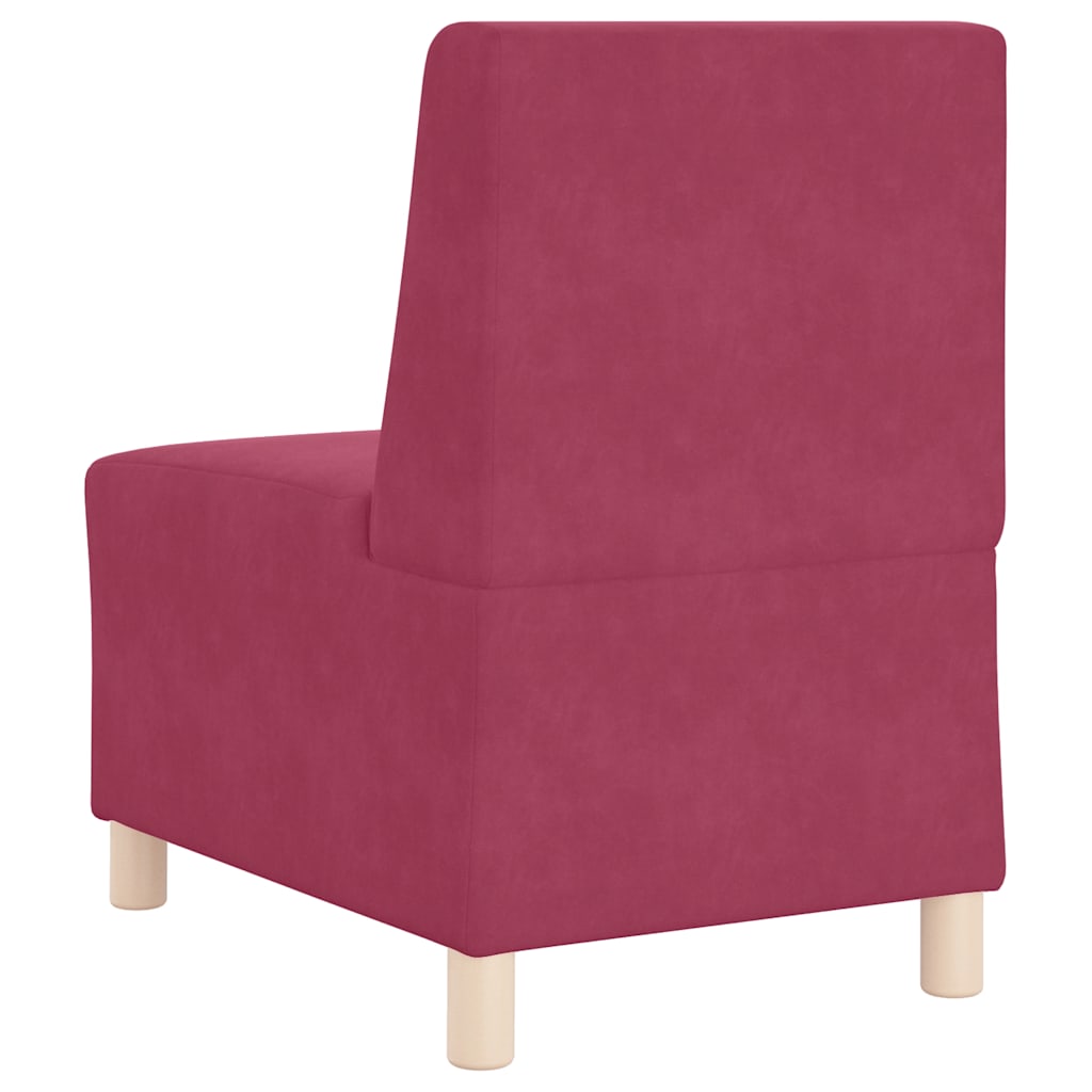 Modulares Sofa ohne Armlehnen Burgunderrot 55 cm Samt