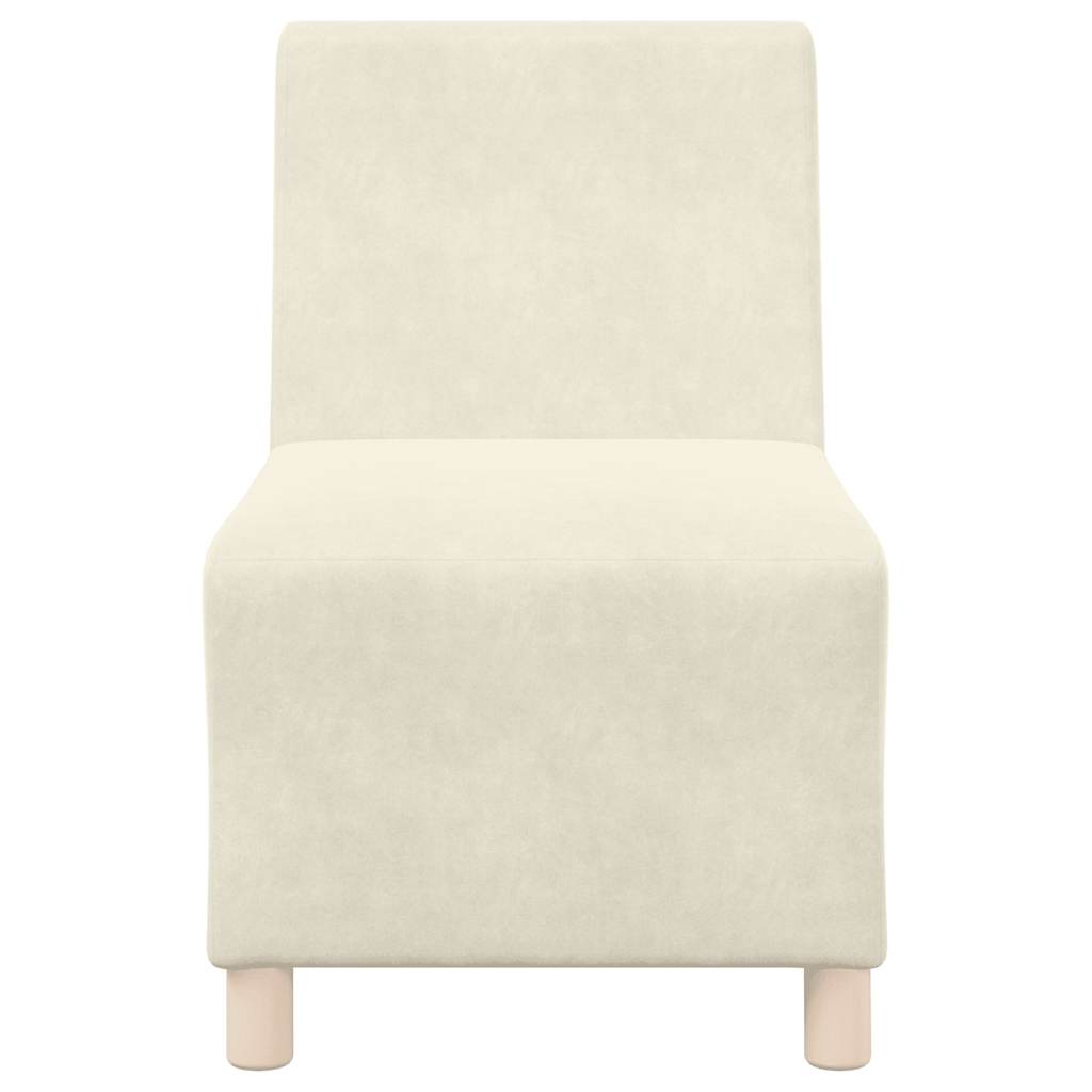 Modulares Sofa ohne Armlehnen Creme 55 cm Samt