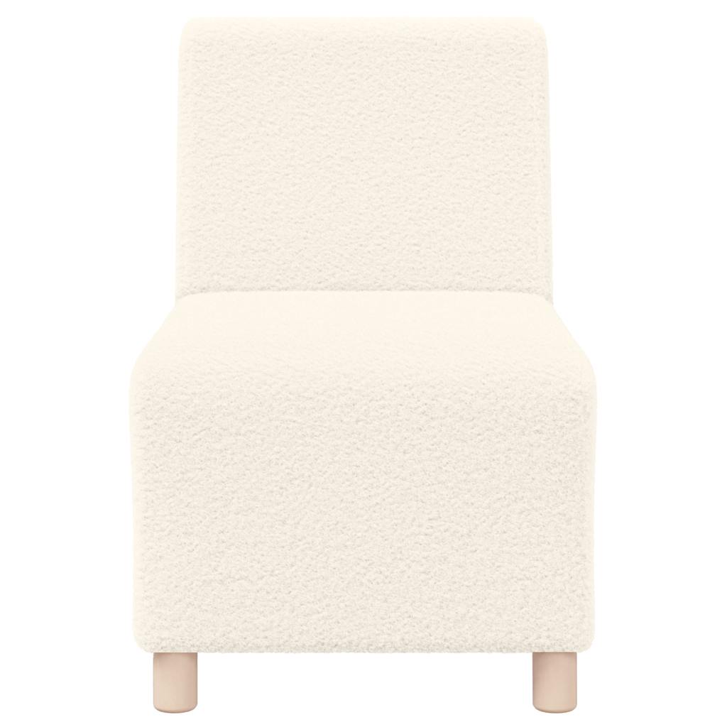 Modulares Sofa ohne Armlehnen Creme 55 cm Gelockter Wollstoff