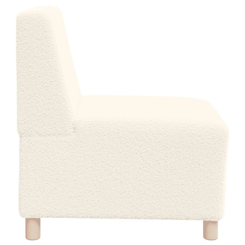 Modulares Sofa ohne Armlehnen Creme 55 cm Gelockter Wollstoff