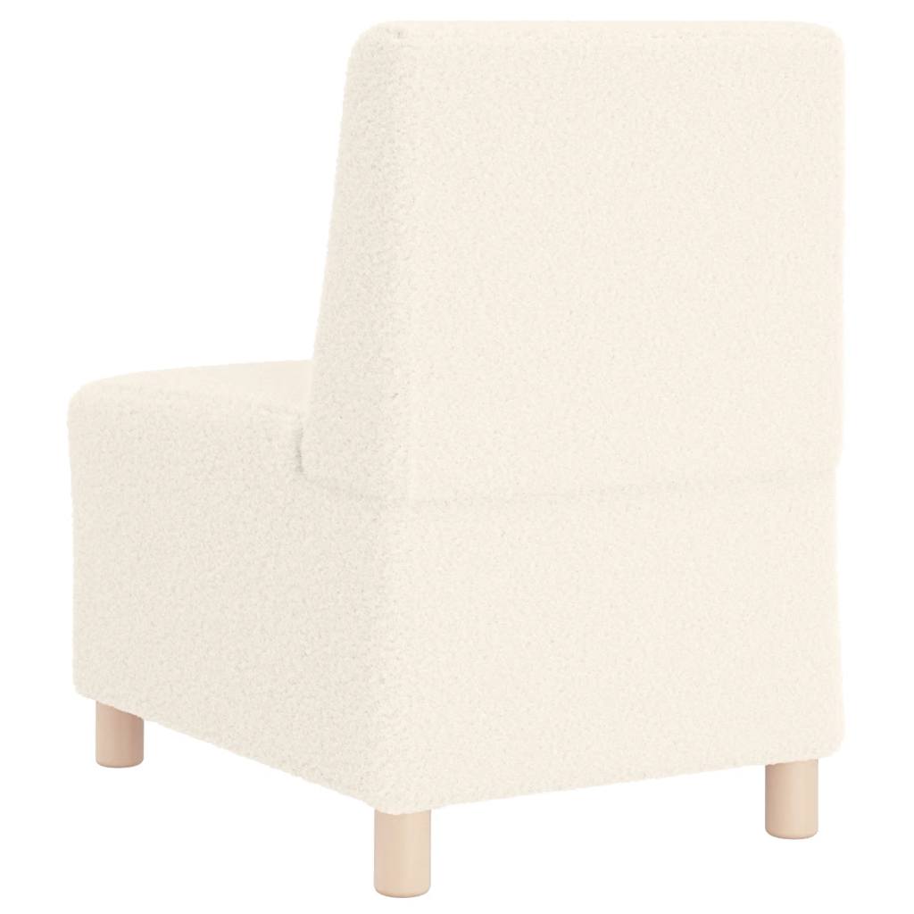 Modulares Sofa ohne Armlehnen Creme 55 cm Gelockter Wollstoff