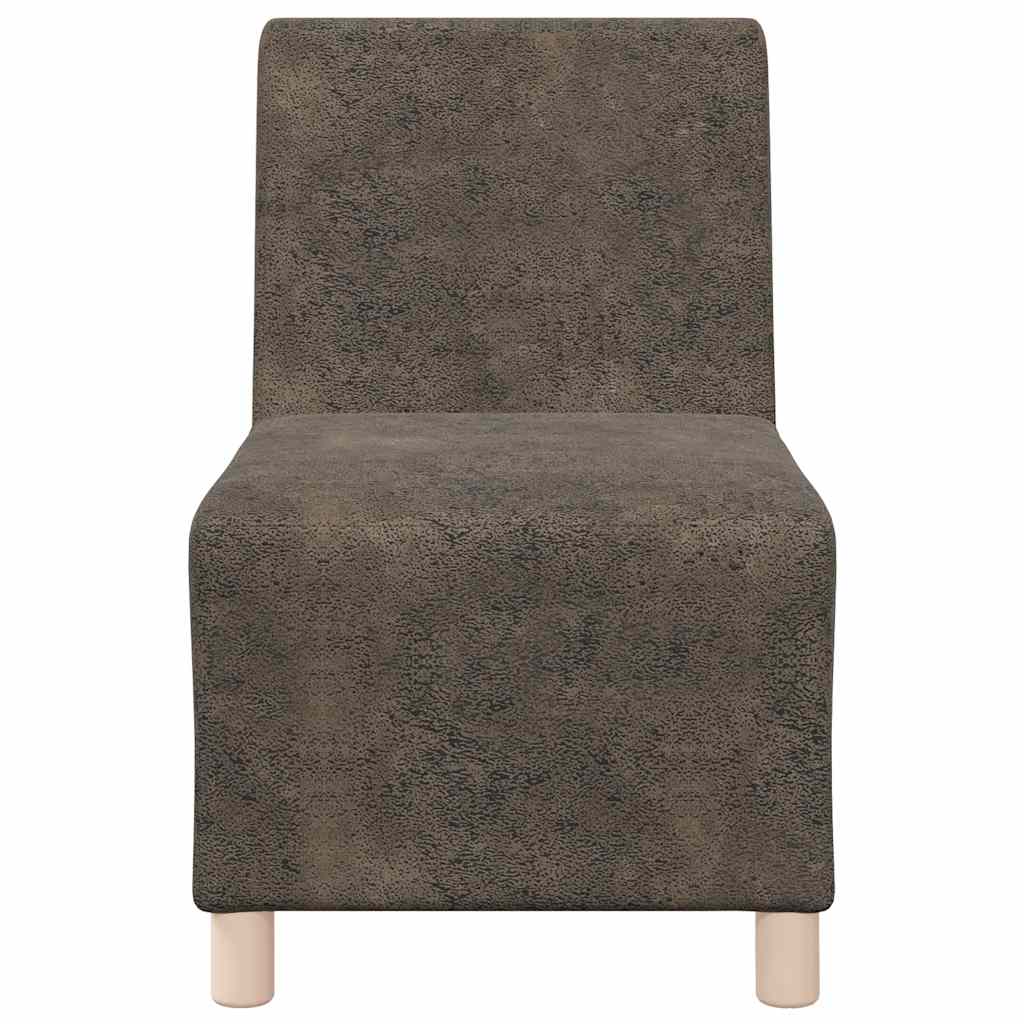Modulares Sofa ohne Armlehnen Dunkelgrau 55 cm Wildlederimitat