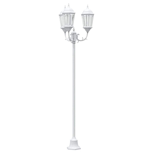 Gartenlichtmast Weiß Aluminium und Glas