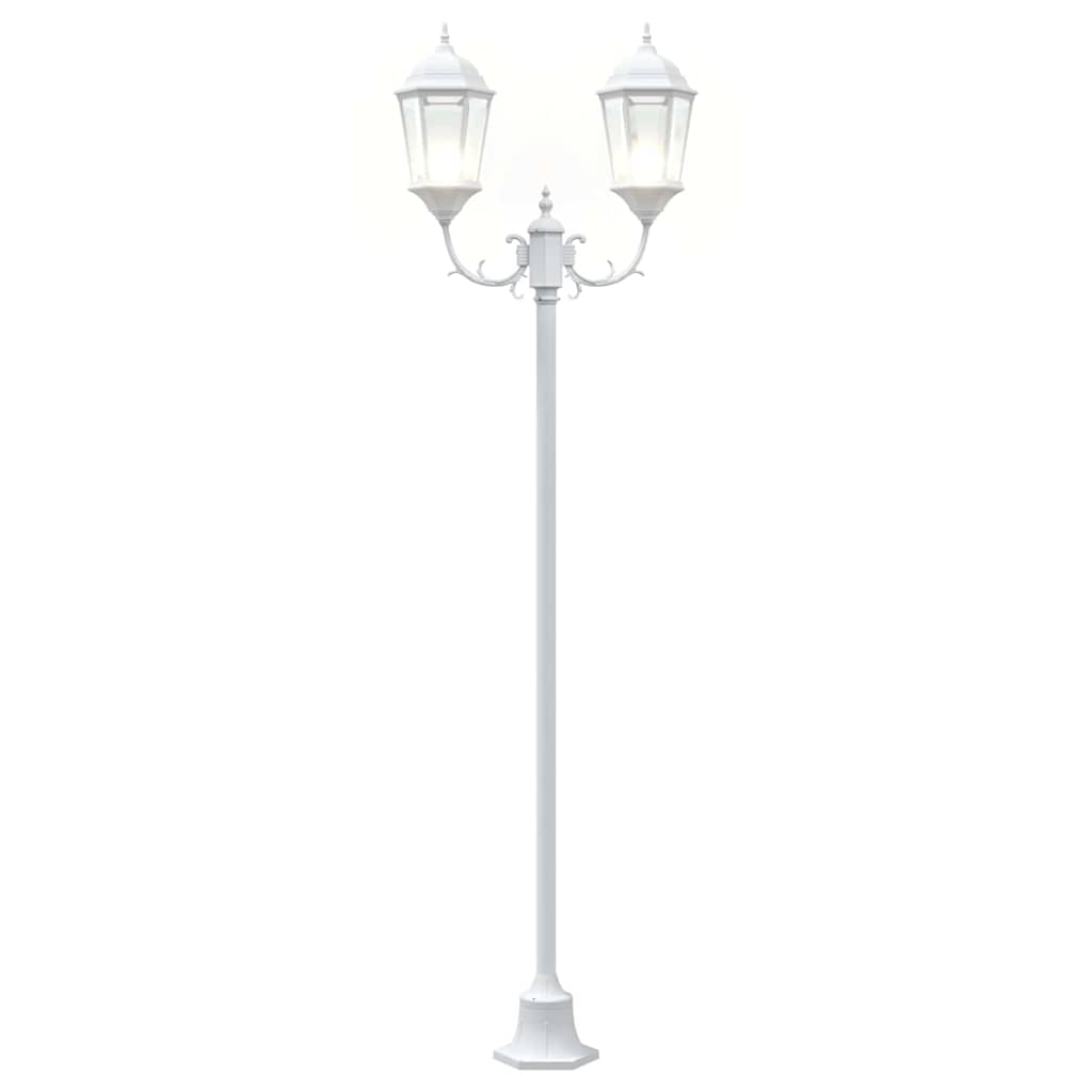 Gartenlichtmast Weiß Aluminium und Glas
