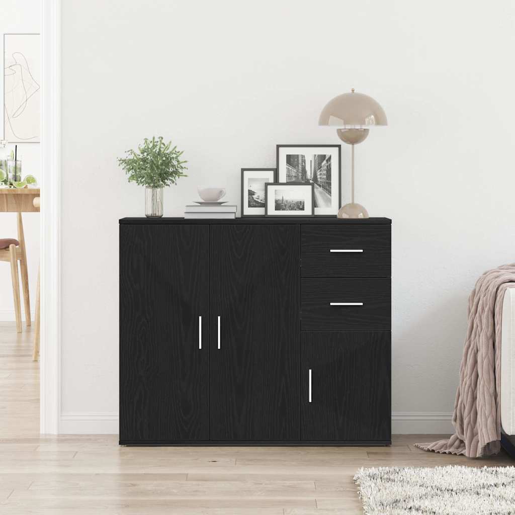 Sideboard Schwarze Eiche 91 x 29,5 x 75 cm Holzwerkstoff
