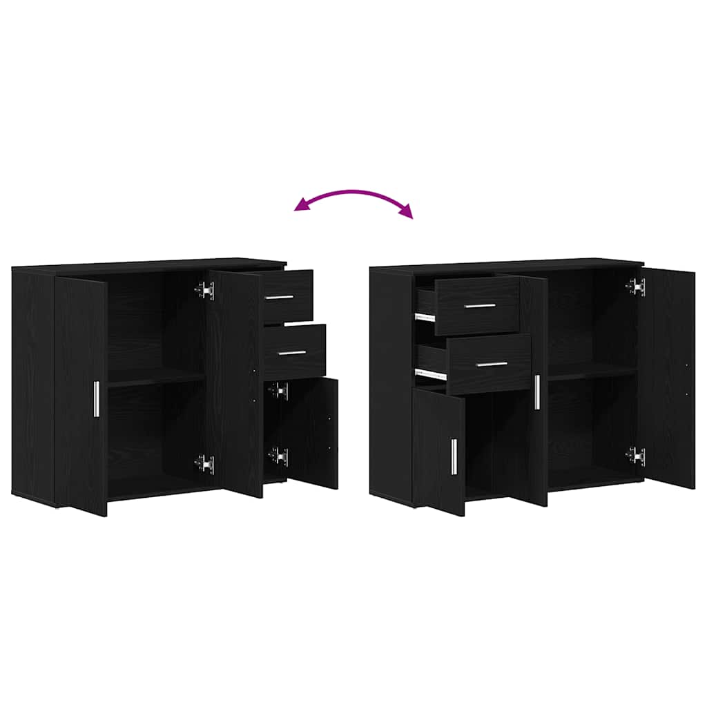 Sideboard Schwarze Eiche 91 x 29,5 x 75 cm Holzwerkstoff
