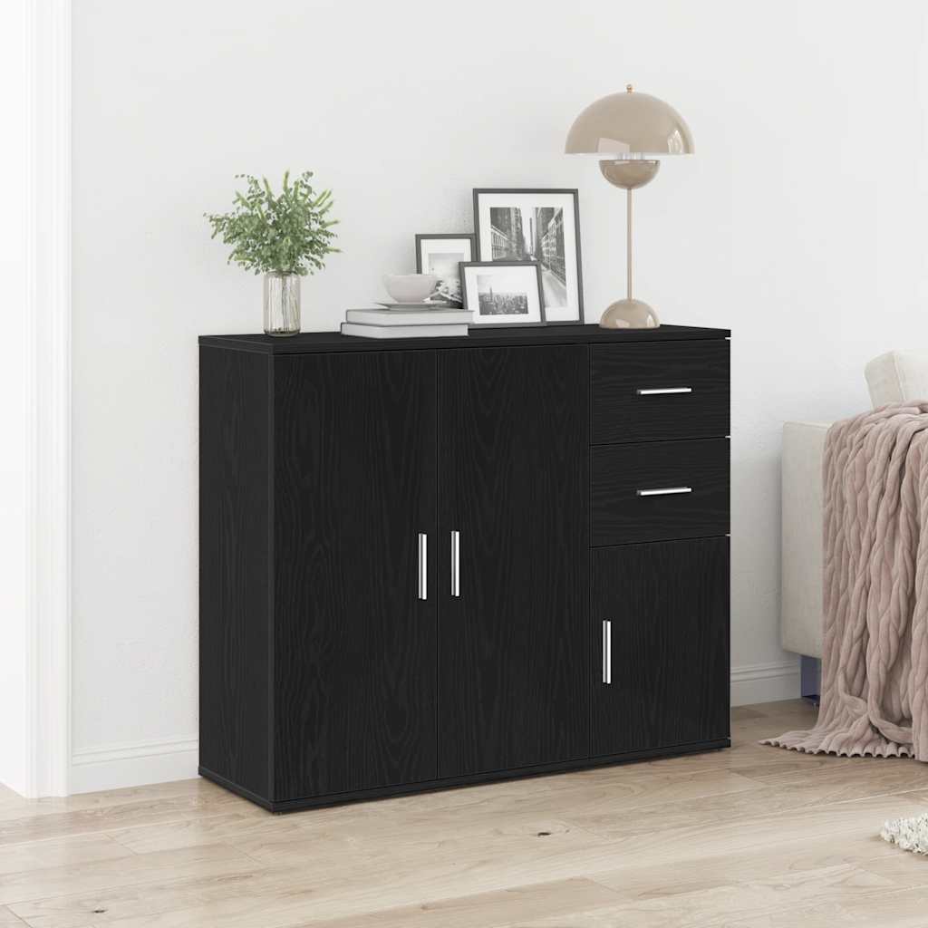 Sideboard Schwarze Eiche 91 x 29,5 x 75 cm Holzwerkstoff