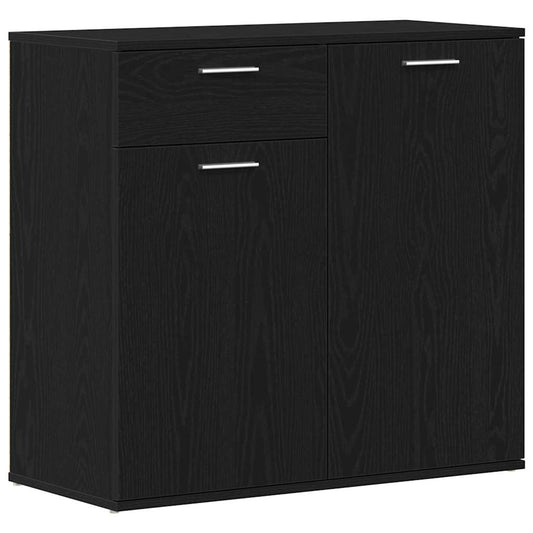 Sideboard Schwarz Eichen-Optik 80x36x75 cm Holzwerkstoff