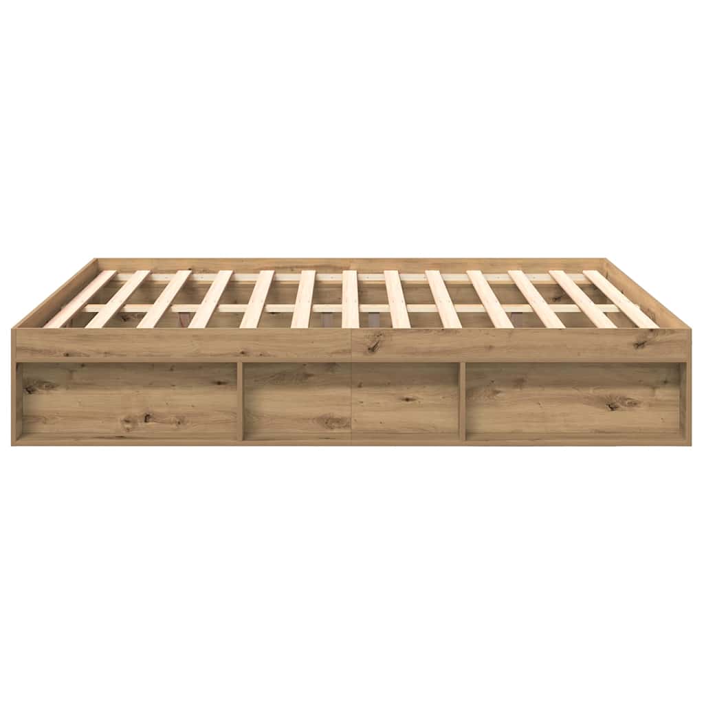 Bettgestell ohne Matratze Artisan-Eiche 200x200cm Holzwerkstoff