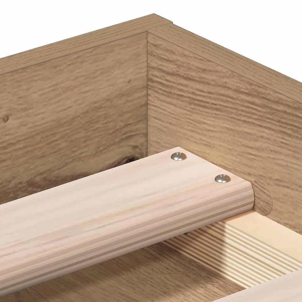 Bettgestell ohne Matratze Artisan-Eiche 200x200cm Holzwerkstoff
