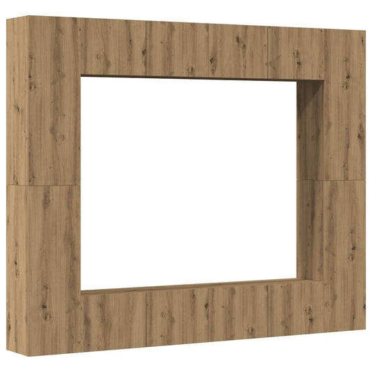 8-tlg. TV-Schrank-Set Wandmontage Artisan-Eiche Holzwerkstoff