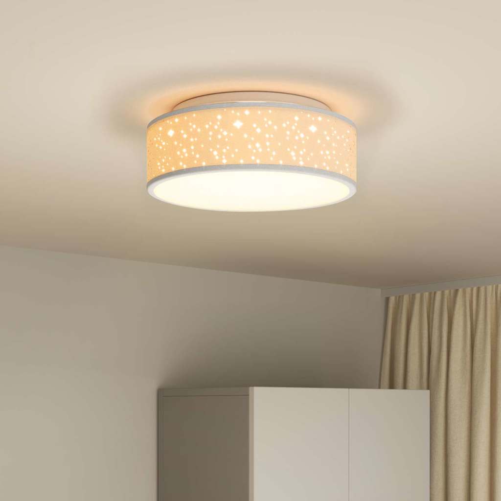 Deckenlampe Grau 38 x 13.5 cm Stoff