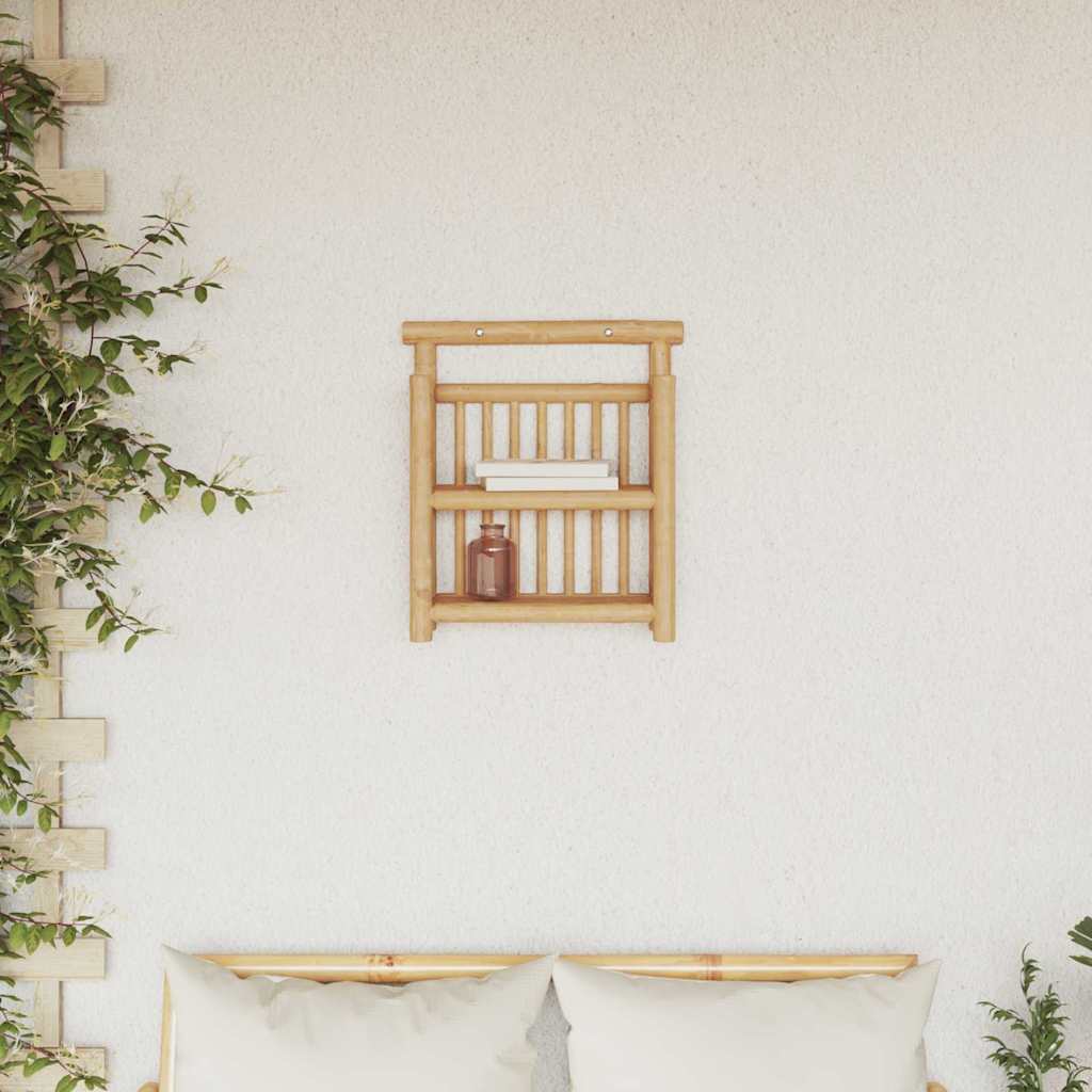 Wandregal mit Regal mit Speicher Braun 40 x 13 x 44 cm Bambus