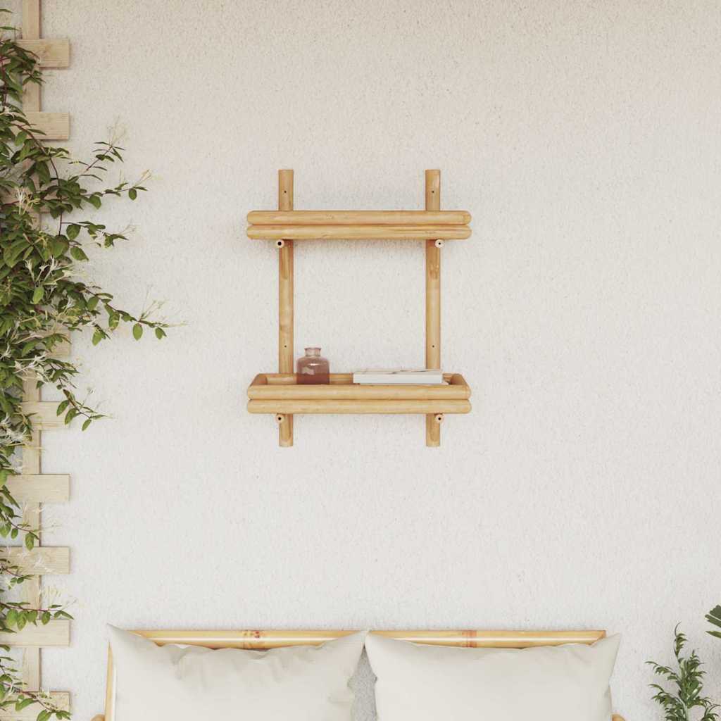 Wandregal mit Regal Wandmontiert Braun 45 x 26 x 60 cm Bambus