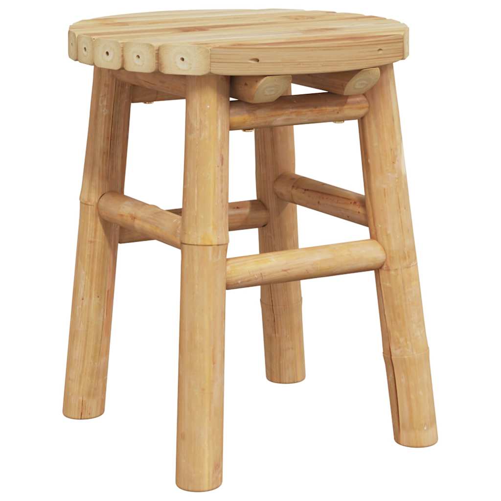 Niedriger Hocker Rund Ø30x36 cm aus Bambus
