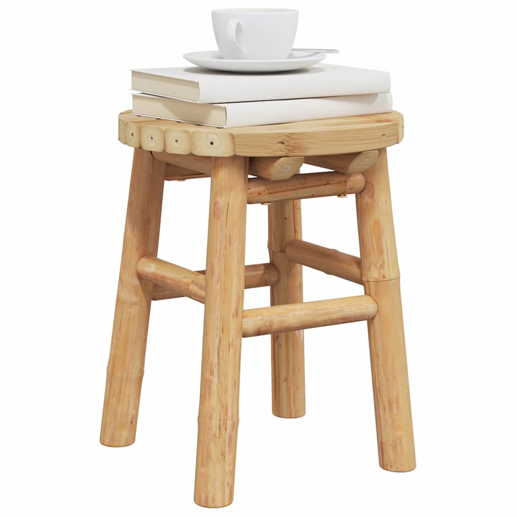 Niedriger Hocker Rund Ø30x36 cm aus Bambus