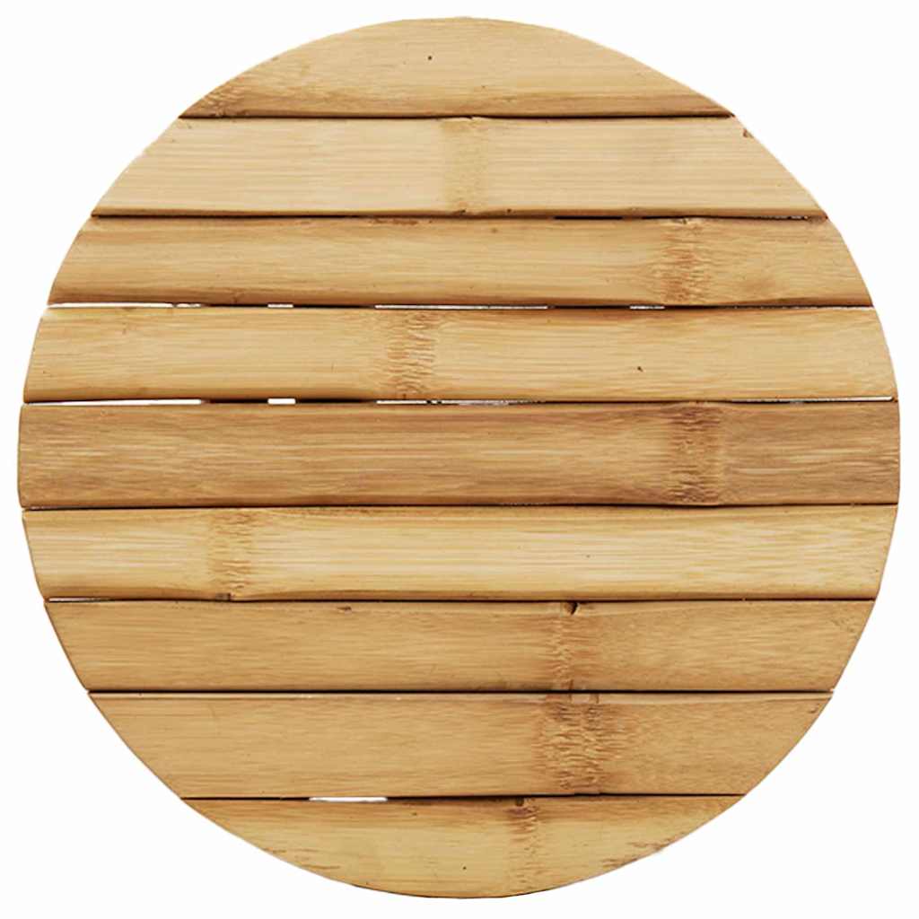 Niedriger Hocker Rund Ø30x36 cm aus Bambus