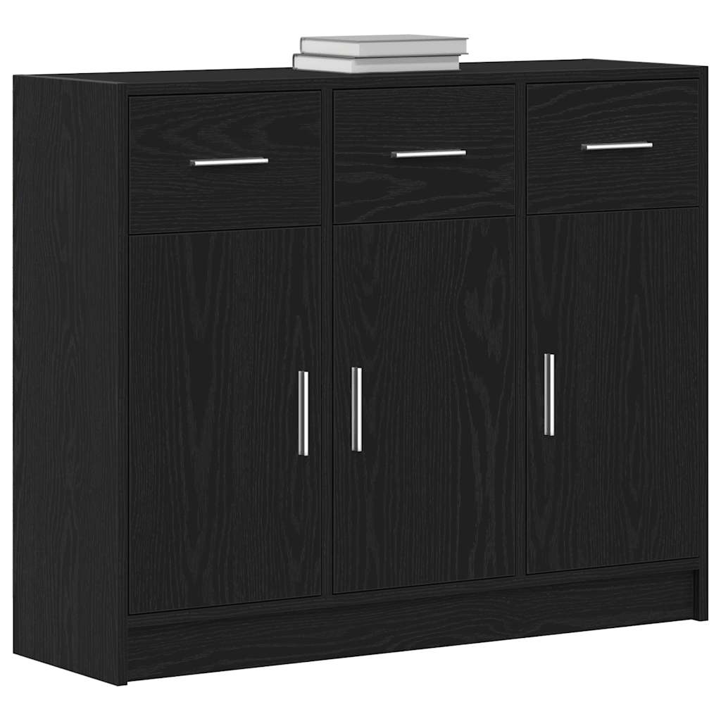 Sideboard Schwarze Eiche 91x28x75 cm Holzwerkstoff