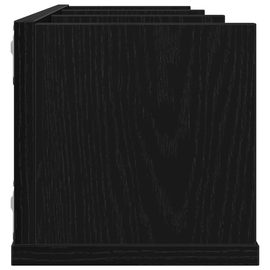 Wandregal Schwarz Eichen-Optik 75 x 18 x 18 cm Holzwerkstoff