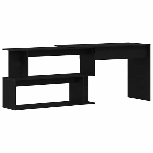 Schreibtisch Schwarz Eichen-Optik 200 x 50 x 76 cm