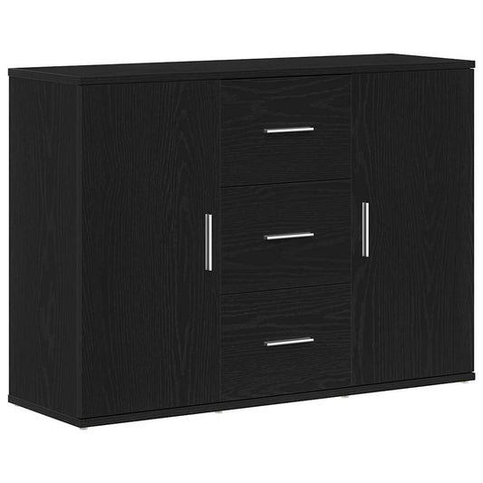 Sideboard Schwarz Eichen-Optik 91x29,5x65 cm Holzwerkstoff