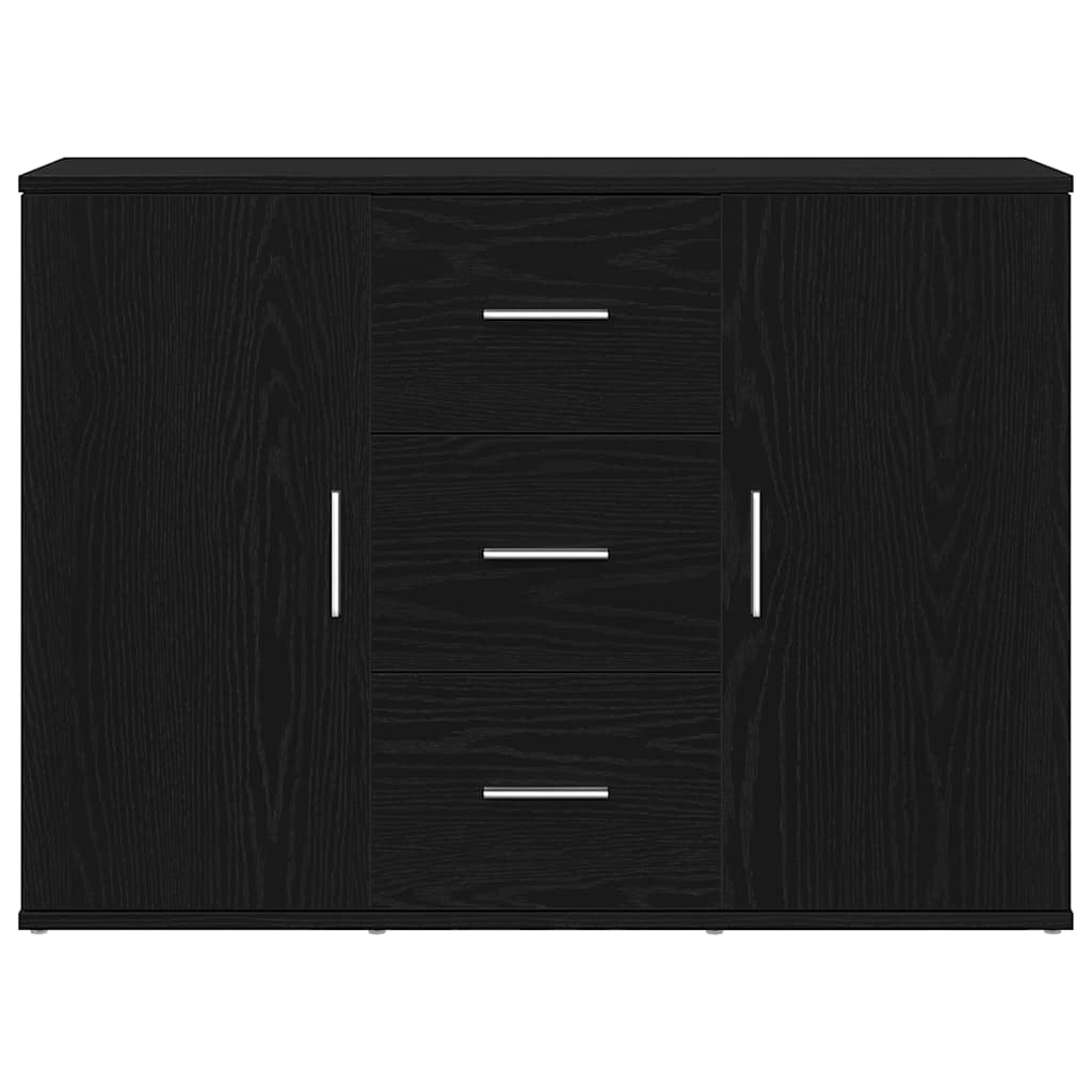 Sideboard Schwarz Eichen-Optik 91x29,5x65 cm Holzwerkstoff