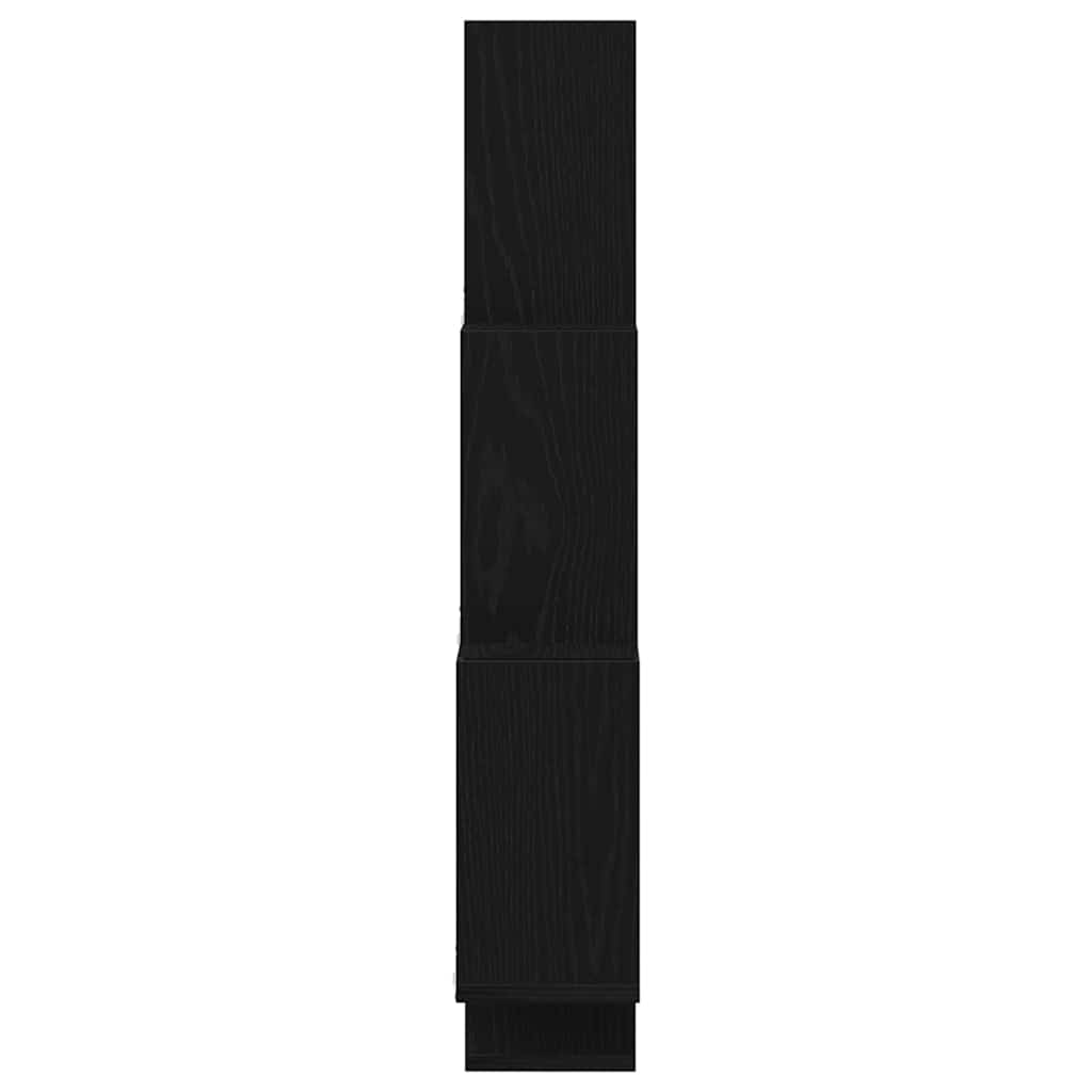 Wandregal Schwarz Eichen-Optik 78 x 15 x 92 cm Holzwerkstoff
