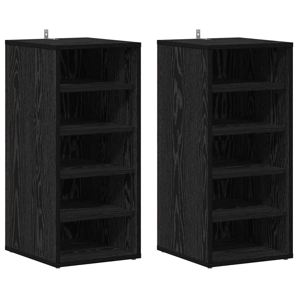 Schuhschrank 2 pcs Schwarze Eiche 32 x 35 x 70 cm Holzwerkstoff