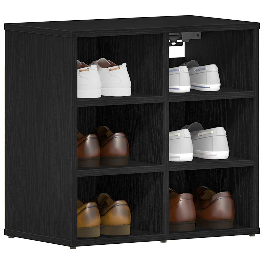 Schuhschrank mit Regal 2 pcs Schwarze Eiche 52 x 30 x 50.5 cm