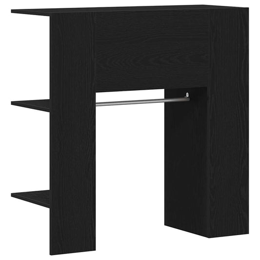 Flurschrank mit Regal Schwarz Eichen-Optik 97,5 x 37 x 99 cm