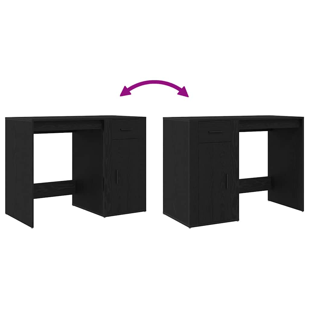 Schreibtisch mit Speicher Schwarz Eichen-Optik 100 x 49 x 74 cm