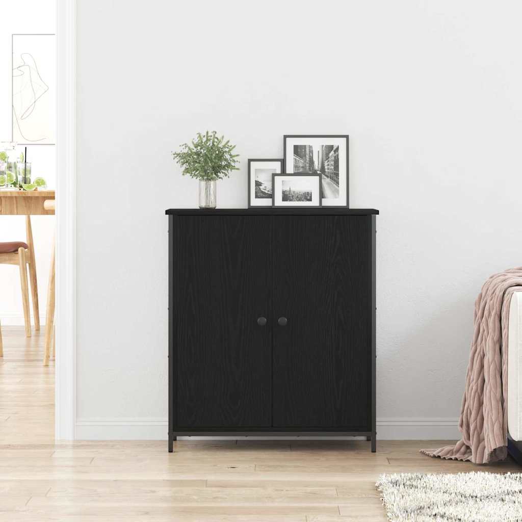 Sideboard Schwarz Eichen-Optik 70 x 30 x 80 cm Holzwerkstoff