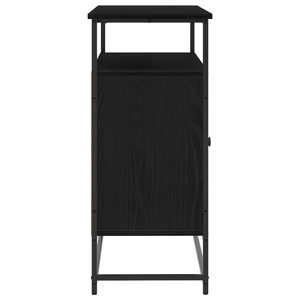 Sideboard Schwarz Eichen-Optik 100 x 35 x 80 cm Holzwerkstoff