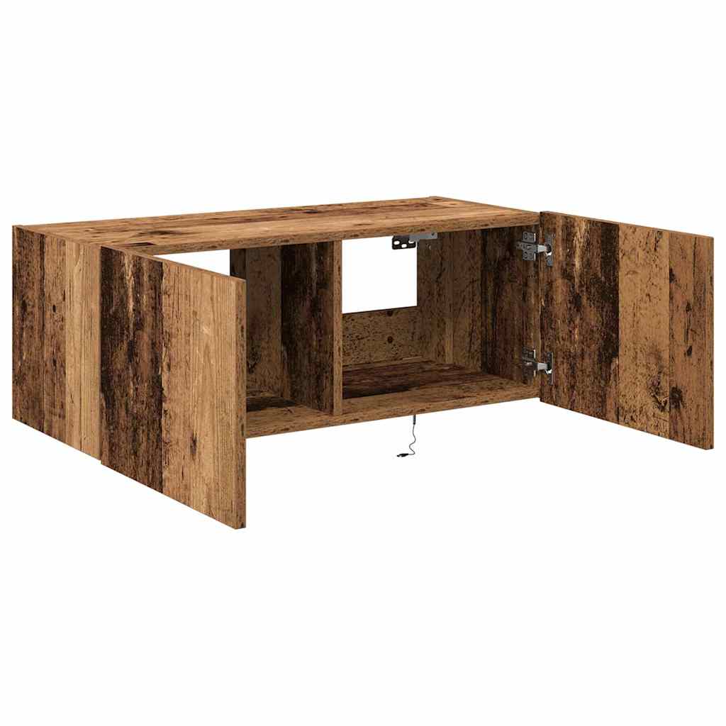 TV-Wandregal Wandmontiert Altholz 80 x 35 x 31 cm Holzwerkstoff