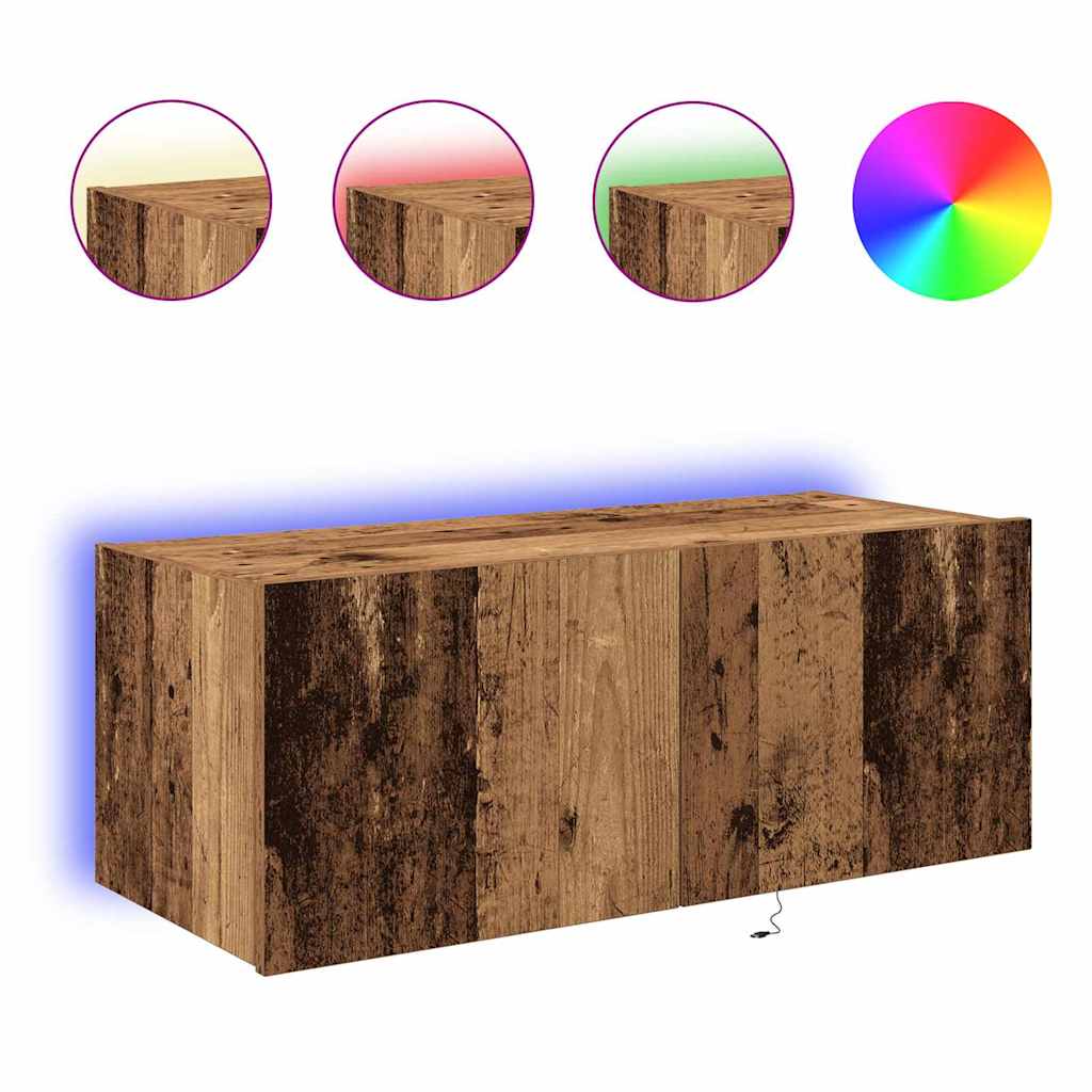 TV-Wandregal Wandmontiert Altholz 80 x 35 x 31 cm Holzwerkstoff