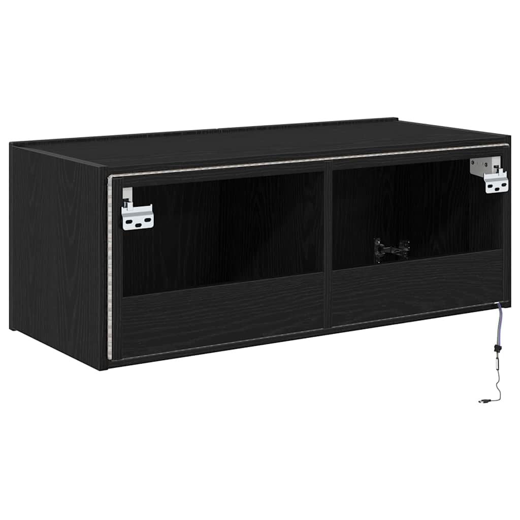 TV-Wandregal Schwarze Eiche 80 x 35 x 31 cm Holzwerkstoff