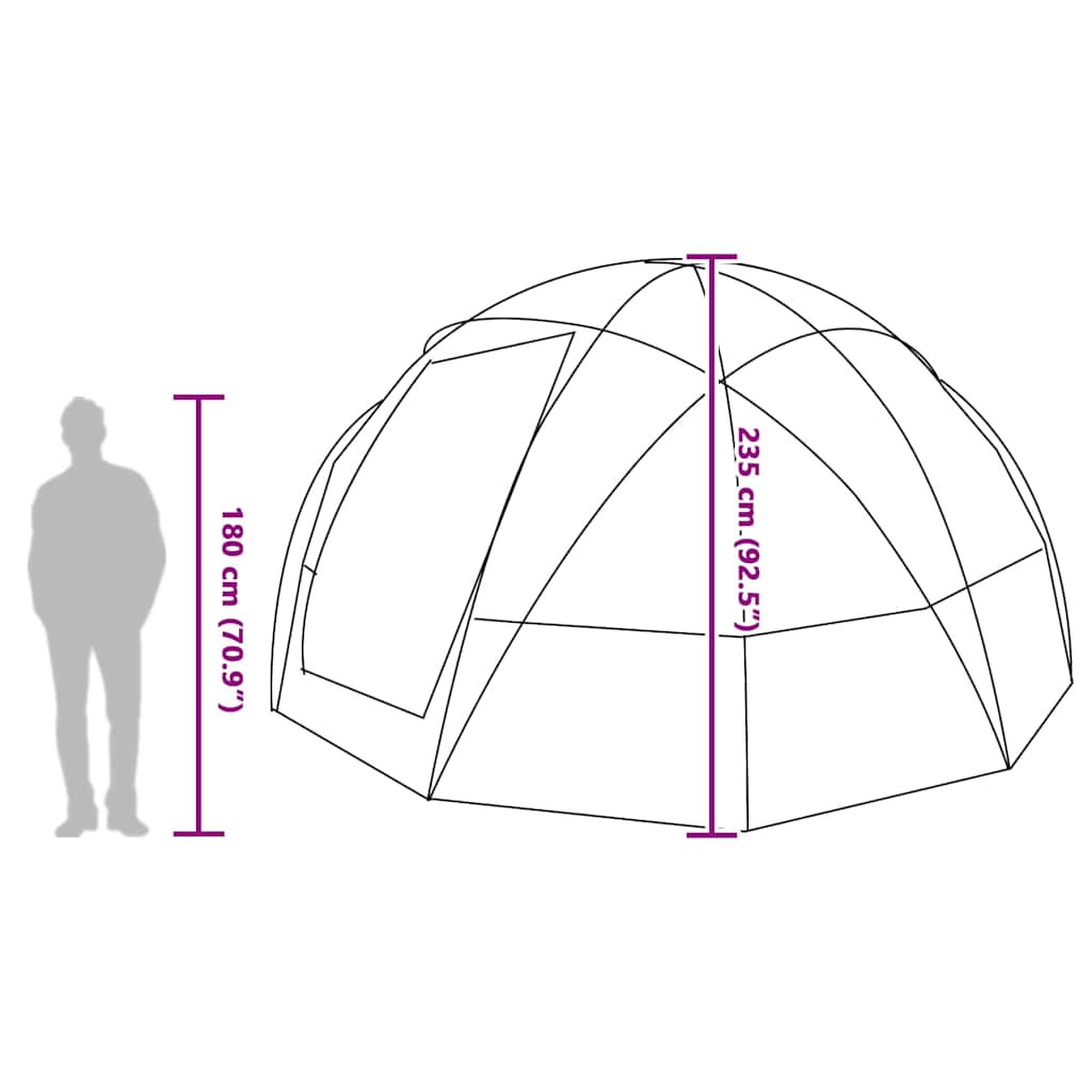 Campingzelt mit Dach Grün 475 x 475 x 235 cm Polyester