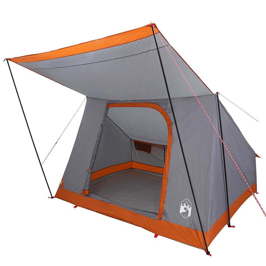 Campingzelt Grau und Orange 223 x 163 x 130 cm Polyester