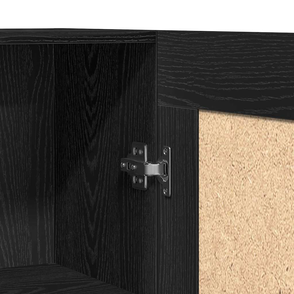 Bücherregal Schwarz Eichen-Optik 82,5 x 30,5 x 150 cm