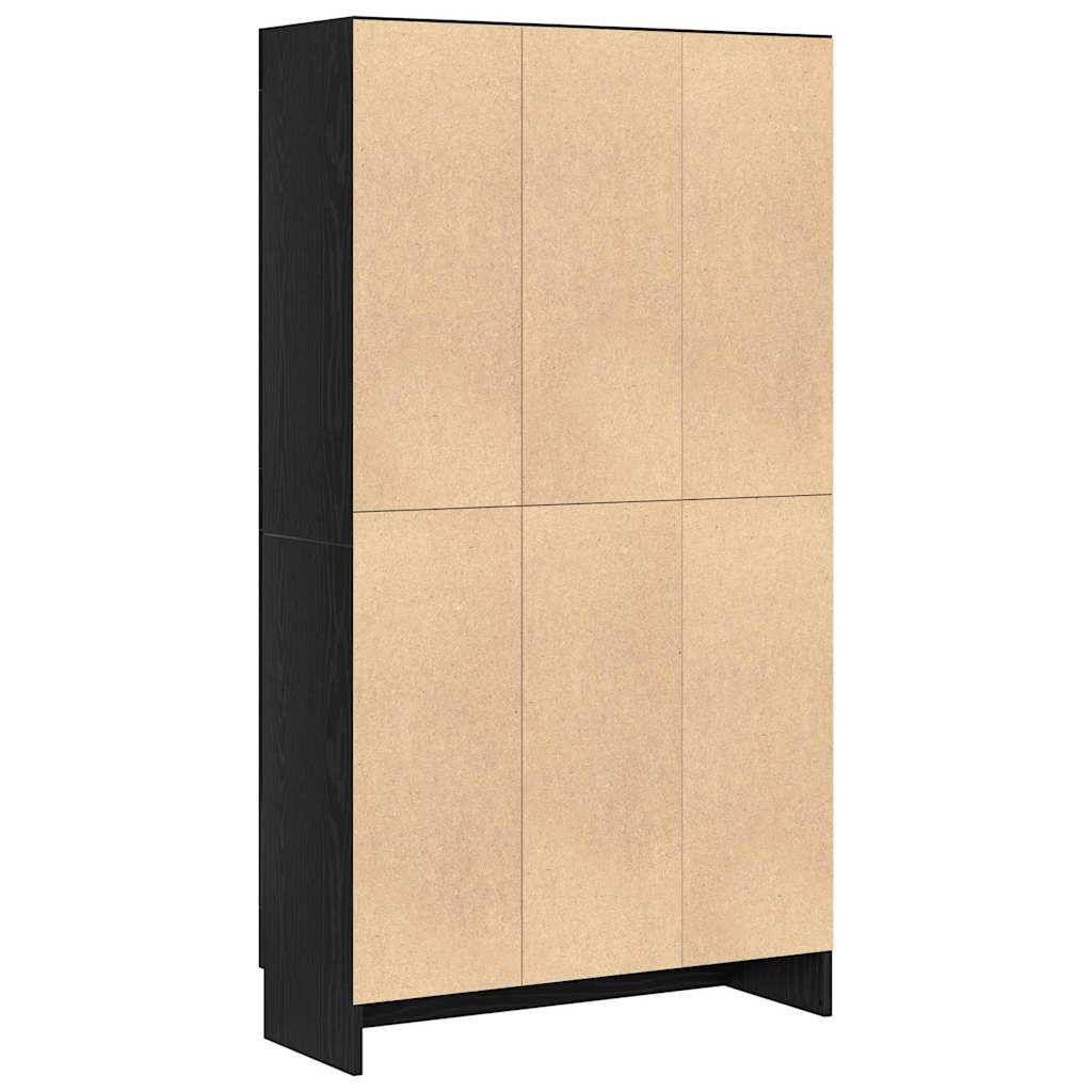 Bücherregal Schwarz Eichen-Optik 82,5 x 30,5 x 150 cm