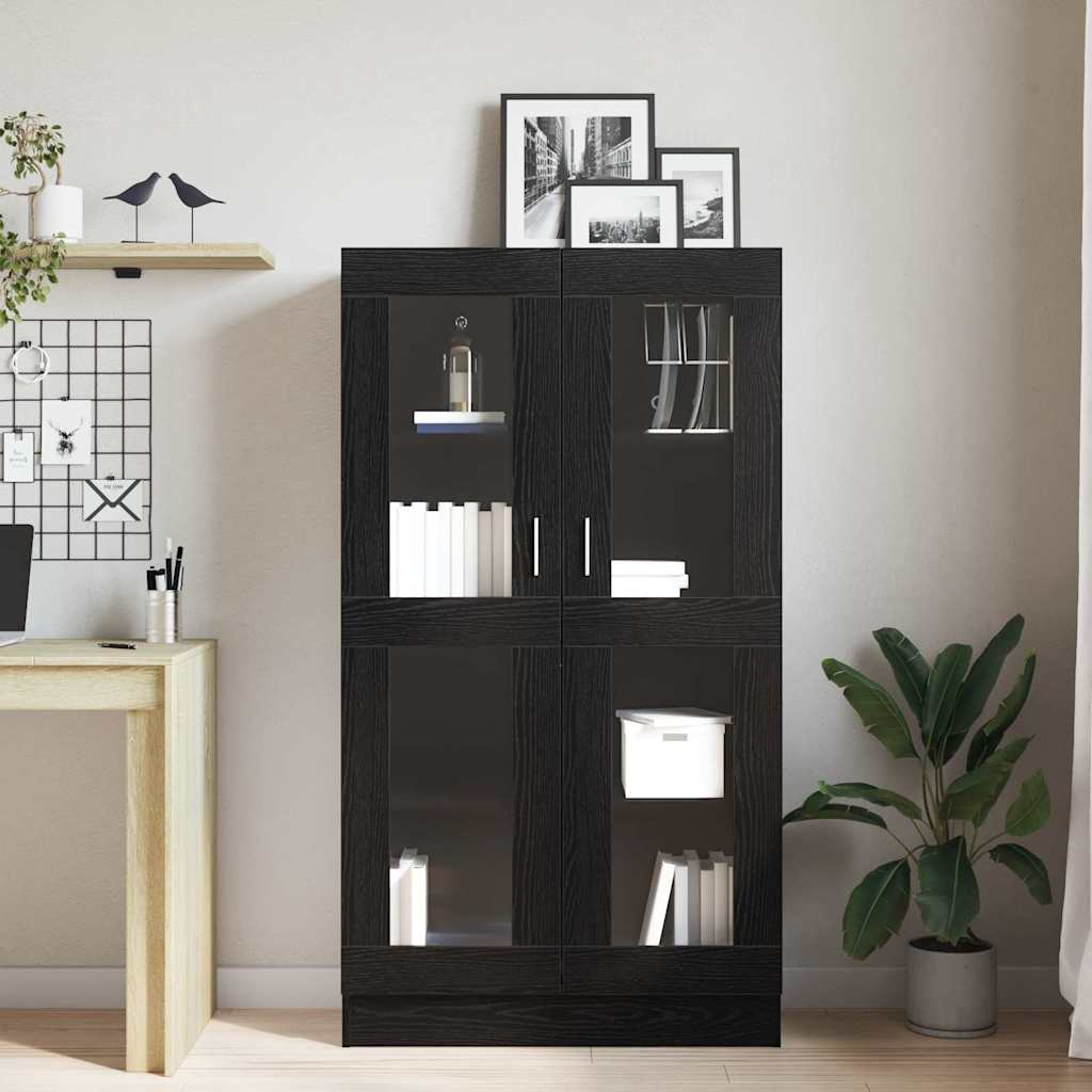 Bücherregal Schwarz Eichen-Optik 82,5 x 30,5 x 150 cm
